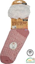 Antonio Huissokken - Huissokken Gebreid - Roze - Dames - Antislip ABS - One Size (35-42) - Hüttensocken - Warme Sokken - Warme Huissok - Sloffen