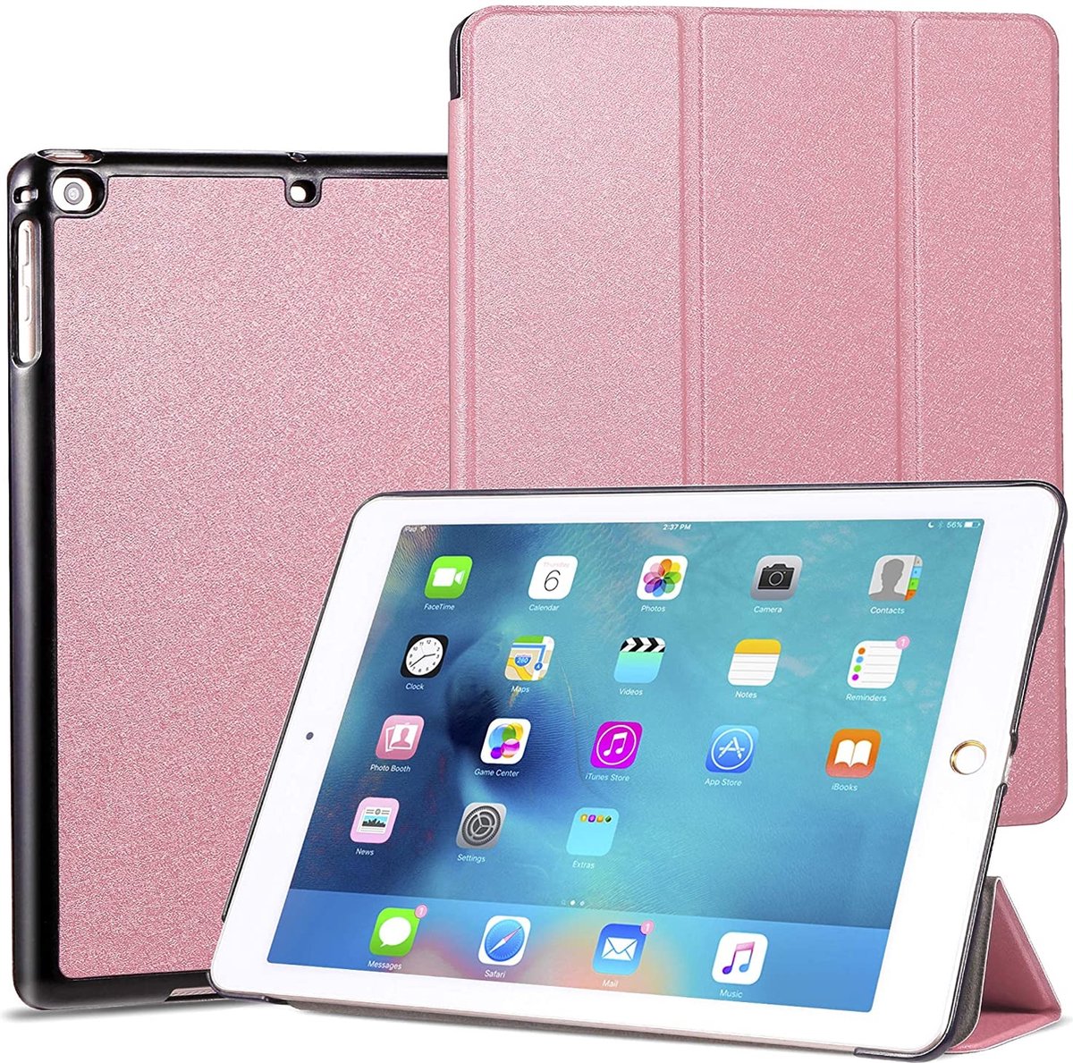 Hoes geschikt voor iPad Air / Air 2 - Trifold Tablet hoes Rosegoud - Smart Cover - Hoes geschikt voor iPad Air 2 smart cover - Hoes geschikt voor iPad air - Hoes geschikt voor iPad - BookcaseHoes geschikt voor iPad Air / Air 2 9.7 inch