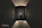 Zwarte Arabische wandlamp - Hadngemaakt - Design- Modern - met gaatjes - Oosterse lampen - Afmeting 30 cm