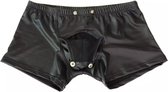 Heren exotic sexy Boxershort / underwear zwart wetlook Maat L