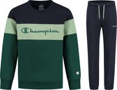 Champion Legacy Special Ultra Light Joggingpak Trainingspak - Maat 140  - Unisex - navy - groen