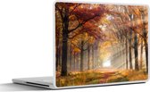 Laptop sticker - 10.1 inch - Herfst - Bos - Boom - 25x18cm - Laptopstickers - Laptop skin - Cover