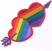 GoedeDoelen.Shop | Strijkembleem two-hearts | LGBTQ | Pride | Rainbow | Statement | Strijk Patch | Pride Patch