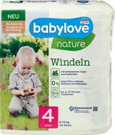 babylove Baby Luiers Nature Voor een gevoelige babyhuid - Maat 4 - Maxi , 7-18 kg, 34 stuks