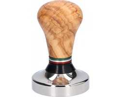 Asso Coffee Tamper Flag Wood Olijfhout - 58mm - Made in Italy