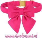 Zijde halsband met strik roze - hondenstrik - schattig - teefje - meisje - lief - strikje - kerst - kerststrik - hondenhalsband - christmas - chique - stijlvol - bruiloft - luxe