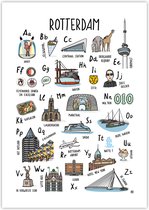 Poster kinderkamer alfabet Rotterdam - ABC Poster Rotterdam cadeau kinderen