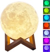 Maanlamp - Nachtlamp - 3D - Maanlampje - Sfeerlamp - Kraters - 12 cm - 7 Kleuren