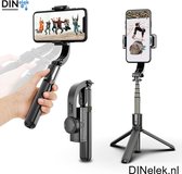 DINelek® - Large - Anti-shake Gimbal - Mobiele Telefoon Stabilisator - Portable Gimbal - TikTok - Vloggen - Smartphone Stabilizer - Met Afstandsbediening - Selfie Stick - Driepoot