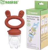 Haakaa Fruitspeen & Bijtring | Koper - Fresh Food Teether 2 in 1 | Eerste hapjes | Vanaf 4 maanden