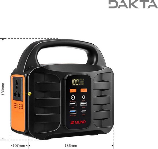 Dakta® Solar Generator - 155Wh - Camping - Draagbare Batterij - Zonne-energie - Solar Batterij - Accu - Kamperen | van Dakta — afbeelding 4