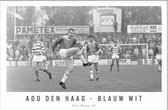 Walljar - ADO Den Haag - Blauw Wit '68 - Zwart wit poster met lijst