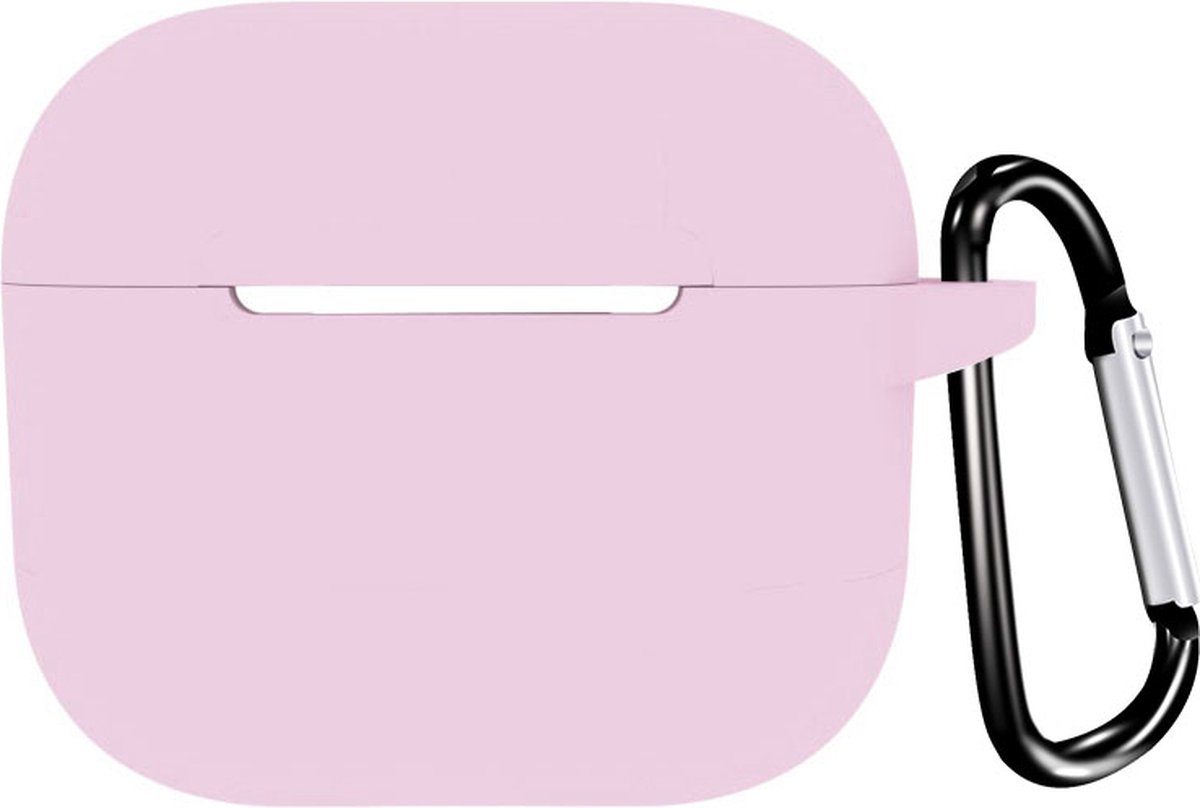 Somstyle Hoesje Geschikt voor AirPods 3 - Siliconen Draadloze Oordopjes Case met Clip – Roze