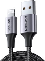 UGREEN MFi Lightning naar USB A Male laad en datakabel - 1 Meter - Zwart