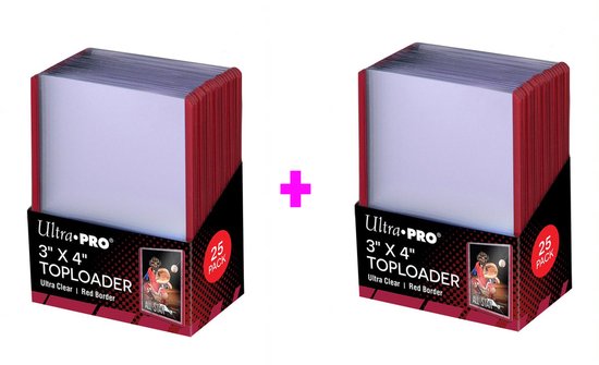 Afbeelding van het spel Ultra Pro Red Border Combi Pack I 50 stuks I 76,2 x101,6mm (25ct) I Trading Card Game I 2 packs I Transparant I Pokémon