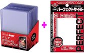 Ultra pro Toploader + 100 hoesjes KMC Perfect Size Combi Pack |100 st. + 100st.| Sleeves kaarten | Pokemon
