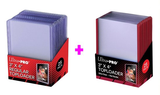Afbeelding van het spel Ultra pro Toploader + Ultra Pro  Red Border Combi Pack | 25st. + 25st.|Toploaders Kaarten | Pokemon