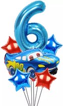 Ras Auto Ballonnen Voor 6rd Verjaardag Folie & Giant Rood Nummer 6 Ballon Thema Verjaardagsfeestje Decoratie levert Voor Kinderen