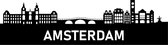 Skyline muursticker Amsterdam - Skyline - Steden - Zwart - Monomeer high tack - Amsterdam