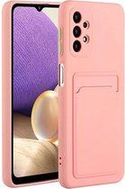 Telefoonhoes Geschikt voor: Samsung Galaxy A72 5G siliconen Pasjehouder hoesje - roze