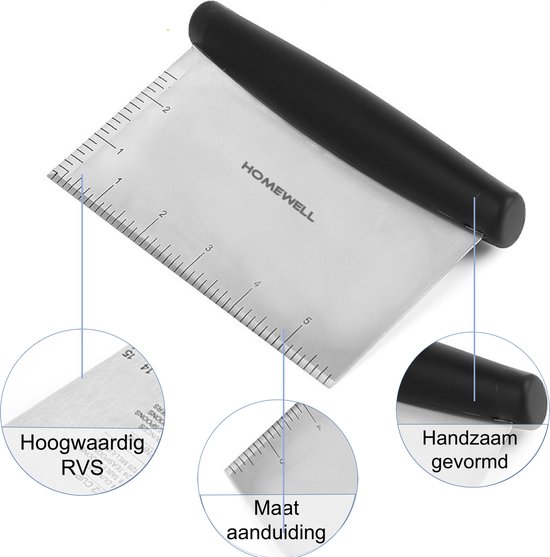 Ibili Deegschraper RVS 15 cm - Met Maataanduiding