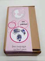 DIY pakket decoupage schelpen - schelpen versieren - decoreren - decoratie - oesterschelpen - kerstpakket - kerst tip