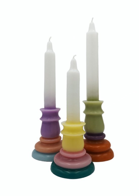 Kaars Kandelaar Color Design Kaarsen met Standaard set van 3 stuks
