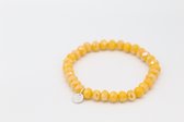 Bubbels Sieraden Crystal kralenarmband warm yellow - geel - maat one size - f16