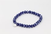 Bubbels Sieraden Crystal kralenarmband admiral blue pearl shine - blauw - Maat one size - f19