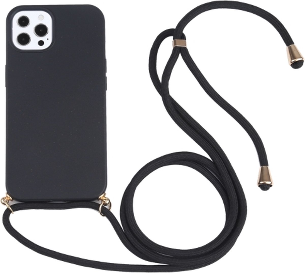 Jumada's Telefoonhoesje voor iPhone 13 Pro Max - Met Koord - Plasticvrij - Zwart