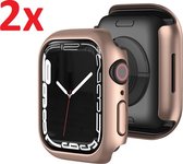 Hard Case Bumper Cover Case Bumper Hoesje Geschikt Voor Apple Watch Series 7 41mm  - iWatch 41 MM Beschermkap Beschermhoes Beschermer Hoes - Optimale Rand Bescherming - Thin Fit Case - Rosego