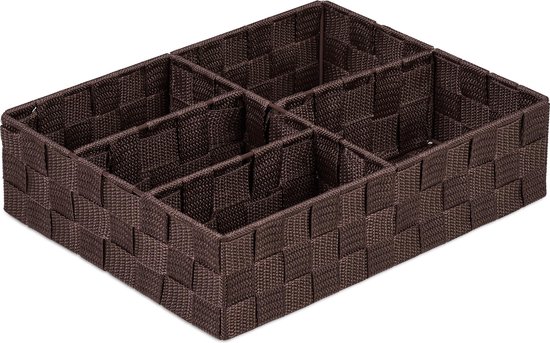 relaxdays panier de rangement salle de bain - panier de rangement tressé -  plastique 