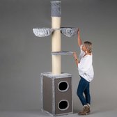 Plafondhoge Krabpaal Voor Grote Katten Cat Tower Box Lichtgrijs Grijs van RHRQuality