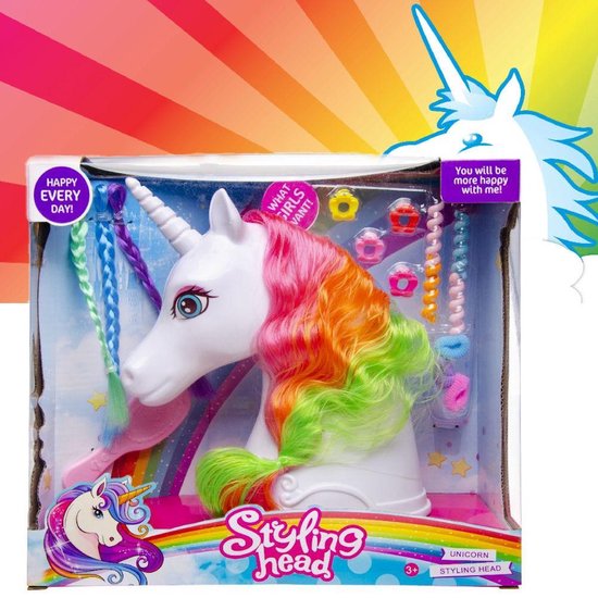 Pilfer Uitgaand ondernemer Decopatent® Speelgoed Unicorn Kaphoofd - Sminkpop voor Kinderen - Pop -  Eenhoorn -... | bol.com