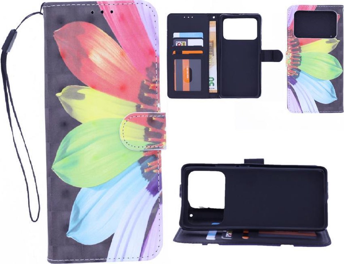 Bookcase Geschikt voor: Xiaomi Mi 11 Ultra hoesje met print - Flower 3D