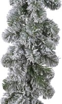 Kerst dennenslinger guirlande groen met sneeuw 270 cm - Kerstslingers besneeuwd - Guirlandes kerstversiering