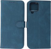 Samsung Galaxy A12 Hoesje - Portemonnee Book Case - Kaarthouder & Magneetlipje - Kunstleer - Blauw