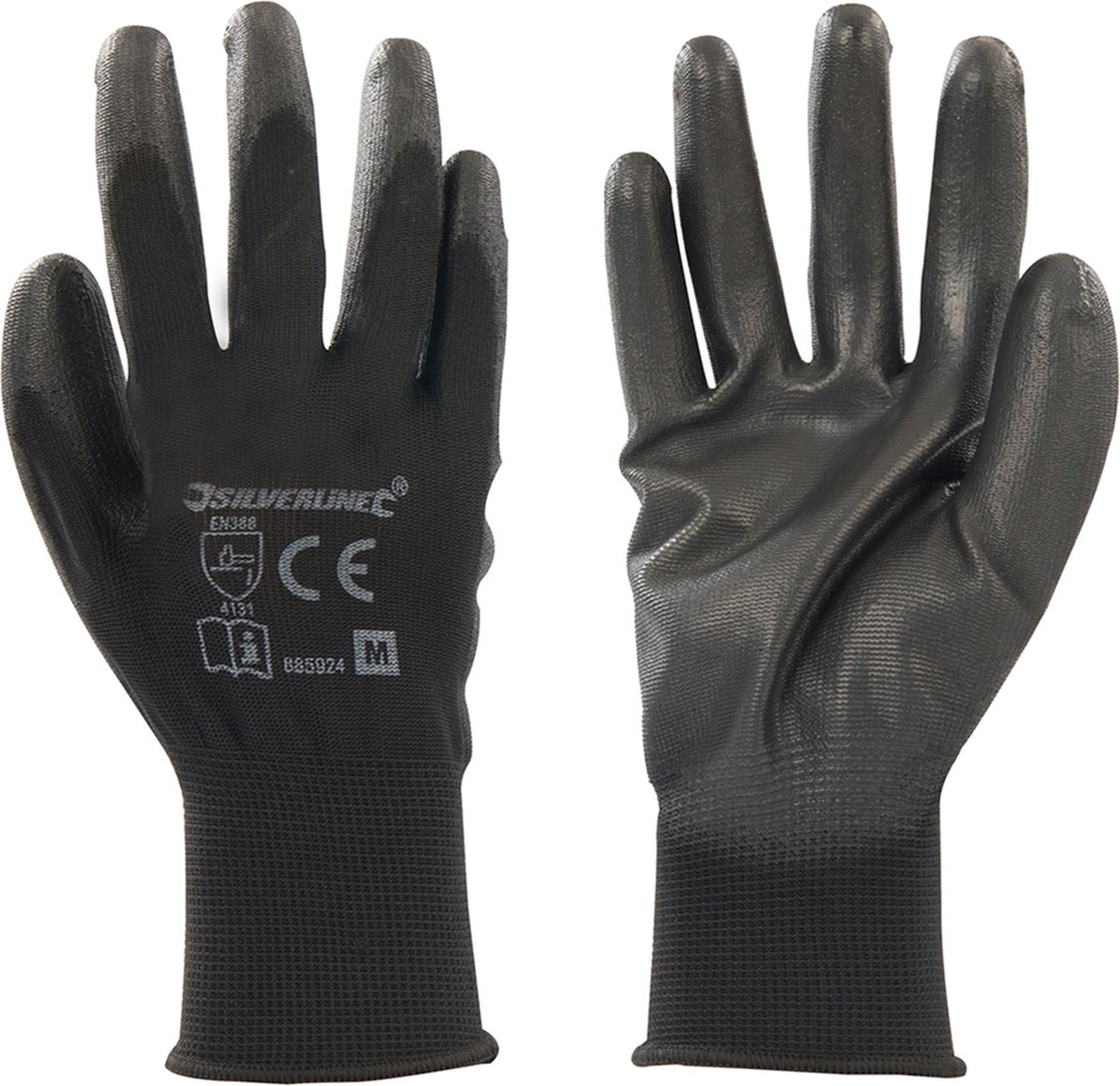 Goedkoopste Silverline Handschoen met zwarte handpalm - ademend - medium - maat 9
