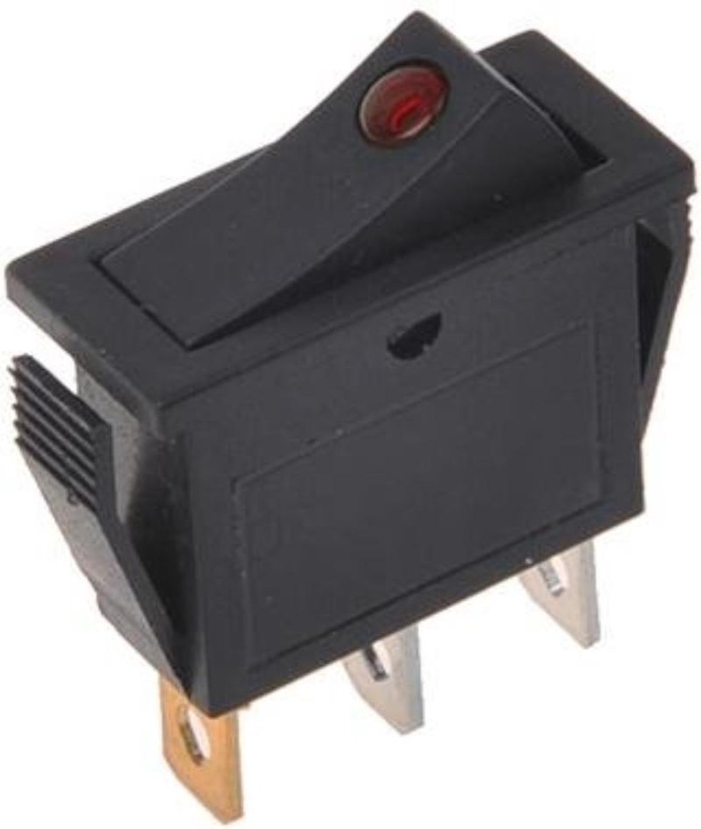 Pro Plus Wipschakelaar LED - 10 x 25 mm - 12 en 24 Volt - Max. 10 Ampère - Rood - Blister