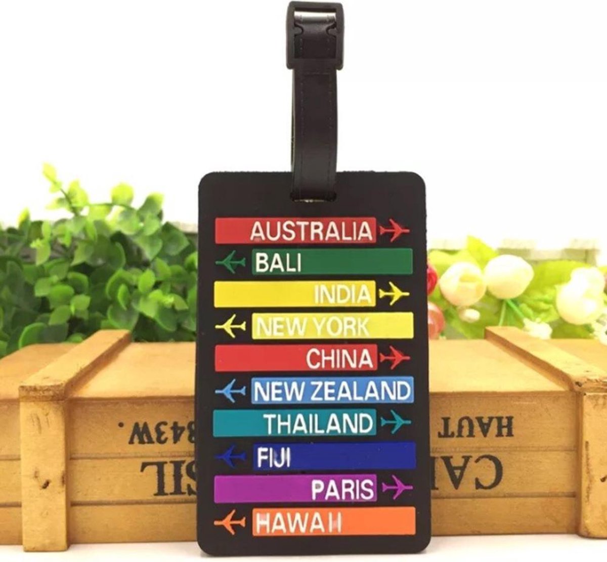 DW4Trading Kofferlabel - Reislabel - Bagage label - Wereldwijd - Zwart