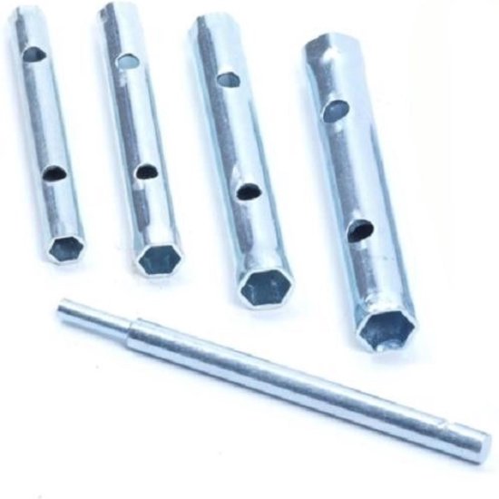 Benson Pijpsleutel set - Verzinkt staal - 8 t/m 17 mm - 5-delig - Inclusief wringijzer