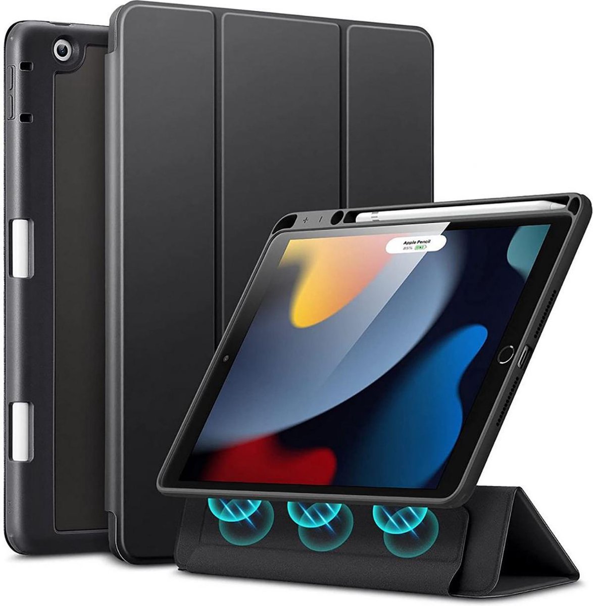 ESR Rebound PU en kunstleer hoes voor iPad 10.2 (2019 2020 2021) - zwart