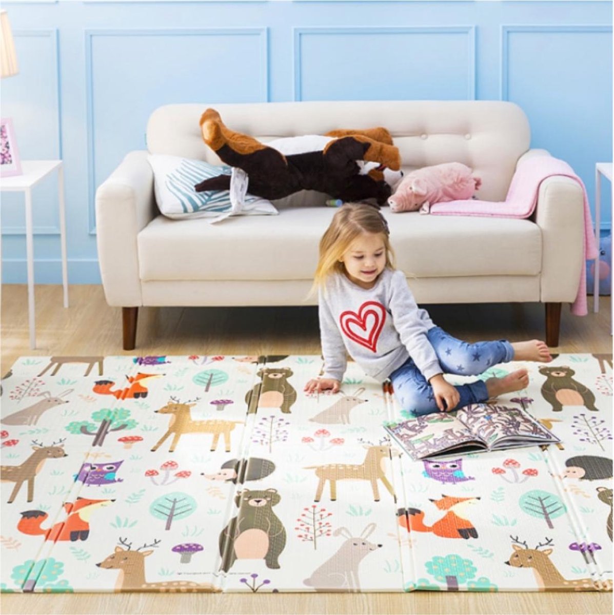 Kamyra® Speelmat voor Kinderen - Duurzaam Speelkleed Baby & Kind - Antislip, Opvouwbaar en van Schuim - Speeltapijt Groot - 200x150x1cm
