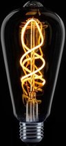 ST64 Edison Filament spiraal LED 4w E27 240v 2200k dimbaar Titanium/smoke glas