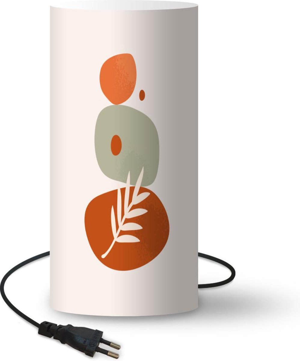 Lamp - Nachtlampje - Tafellamp slaapkamer - Zomer - Steen - Plant - 54 cm hoog - Ø24.8 cm - Inclusief LED lamp