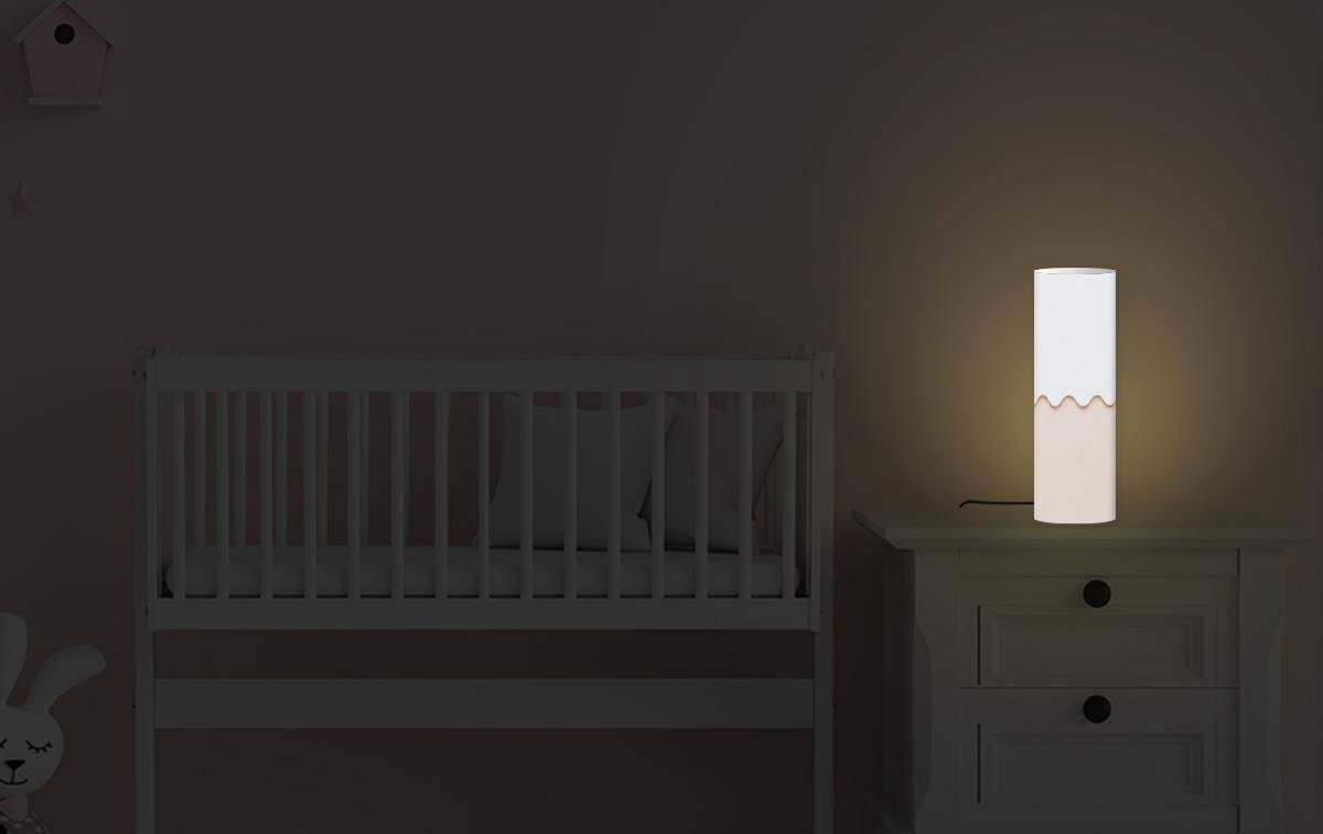 Lamp - Nachtlampje - Tafellamp slaapkamer - Zomer - Roze - Golven - 50 cm hoog - Ø15.9 cm - Inclusief LED lamp