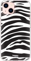 HappyCase iPhone 13 Hoesje Flexibel TPU Zebra Print