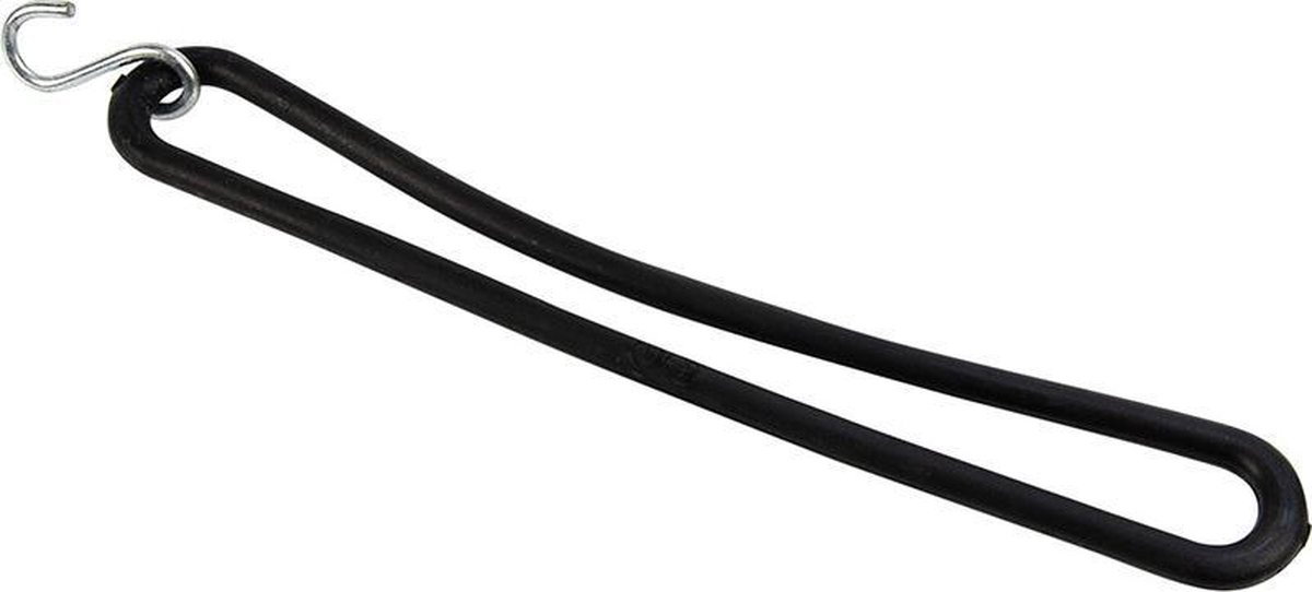 Afdekzeilwinkel - Spanrubber met s-haak 25cm elastiek zwart