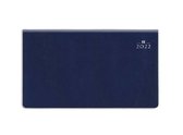 Castelli agenda H44 2022 - ongeveer A6 formaat zakagenda - ringband - liggend - 14 maanden - week op 2 bladzijdes - Parma PVC Seta - blauw