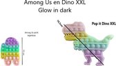 Manks Kids Collections ® Glow in the dark Pop it AmongUS en Dino XXL pakket- cadeautip